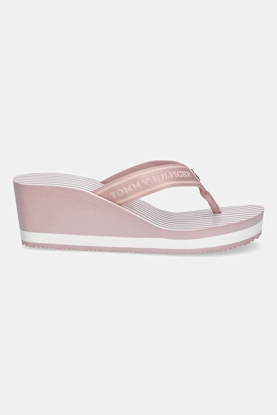 Japonke Tommy Hilfiger TH STRIPES WEDGE BEACH SANDAL FW0FW08521 roza SS25