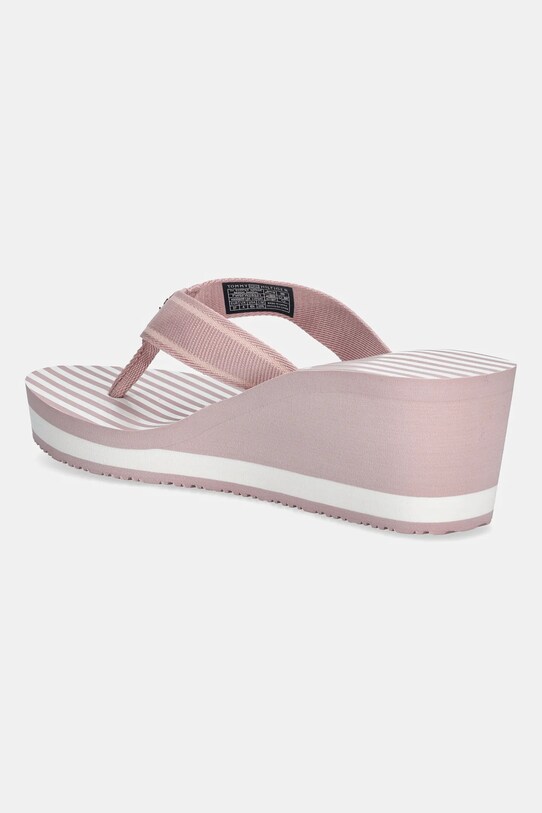 Obutev Japonke Tommy Hilfiger TH STRIPES WEDGE BEACH SANDAL FW0FW08521 roza