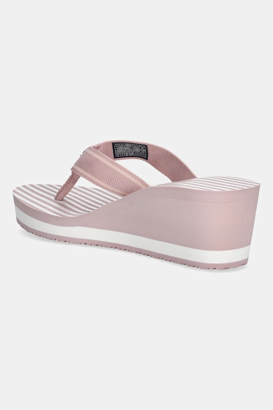 Obuwie Tommy Hilfiger japonki TH STRIPES WEDGE BEACH SANDAL FW0FW08521 różowy