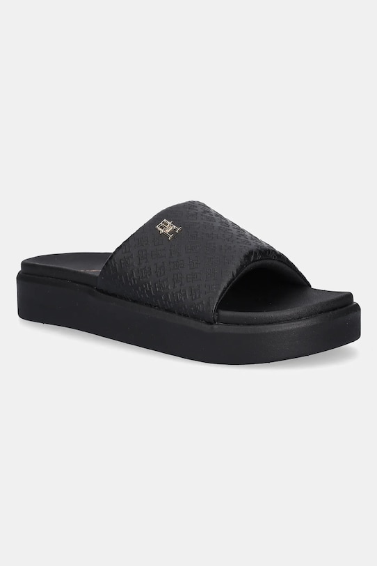 Шлепанцы Tommy Hilfiger PLATFORM MONOGRAM POOLSLIDE до 5 см чёрный FW0FW08526
