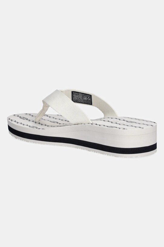 Încălțăminte Tommy Hilfiger slapi IM TH CHAINPRINT MIDWEDGE SANDAL FW0FW08527 alb