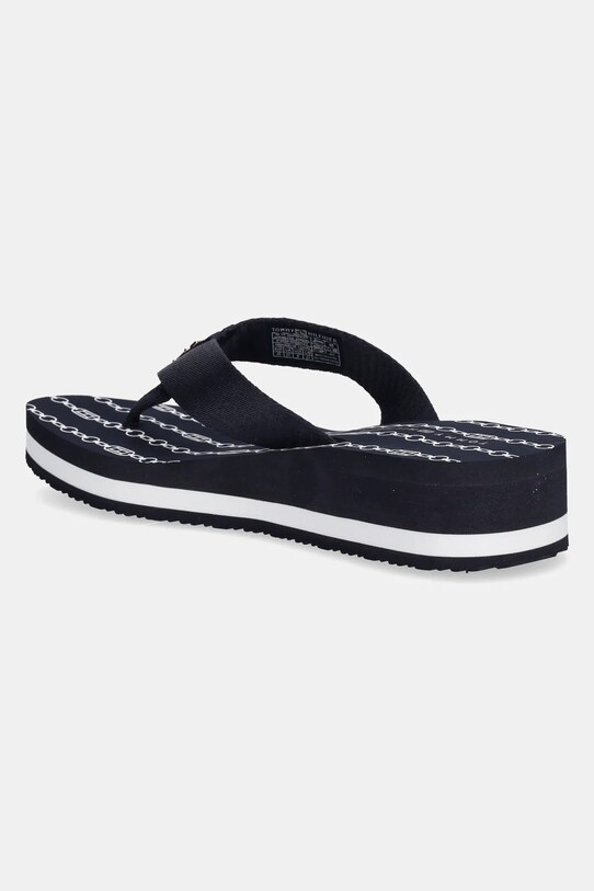 Obuwie Tommy Hilfiger japonki IM TH CHAINPRINT MIDWEDGE SANDAL FW0FW08527 granatowy