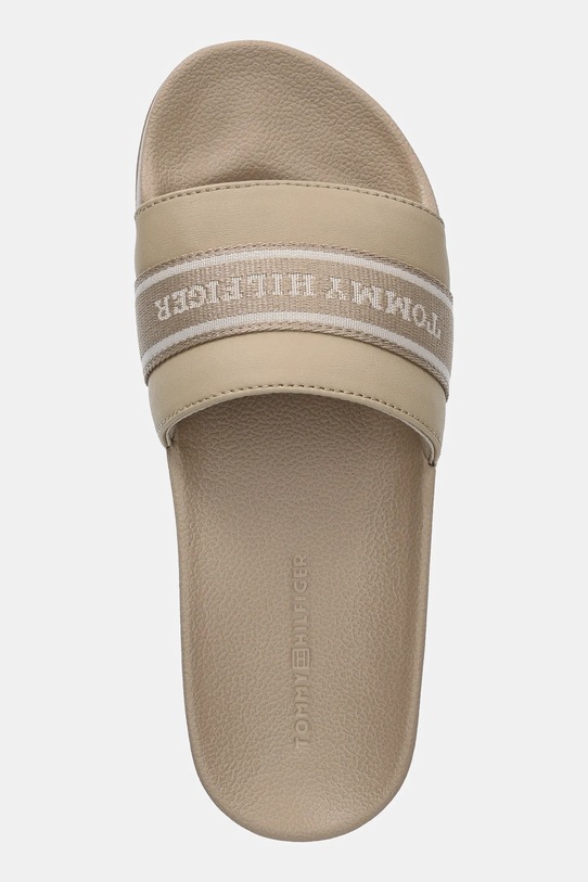 Obuwie Tommy Hilfiger klapki HILFIGER POOLSIDE WITH WEBBING FW0FW08529 beżowy