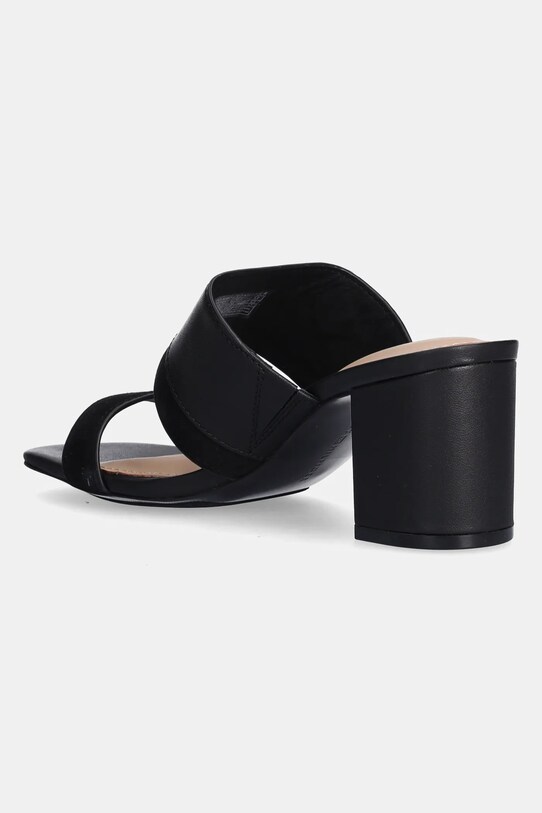 Взуття Шкіряні шльопанці Tommy Hilfiger LEATHER & SUEDE BLOCK HEEL MULE FW0FW08530 чорний