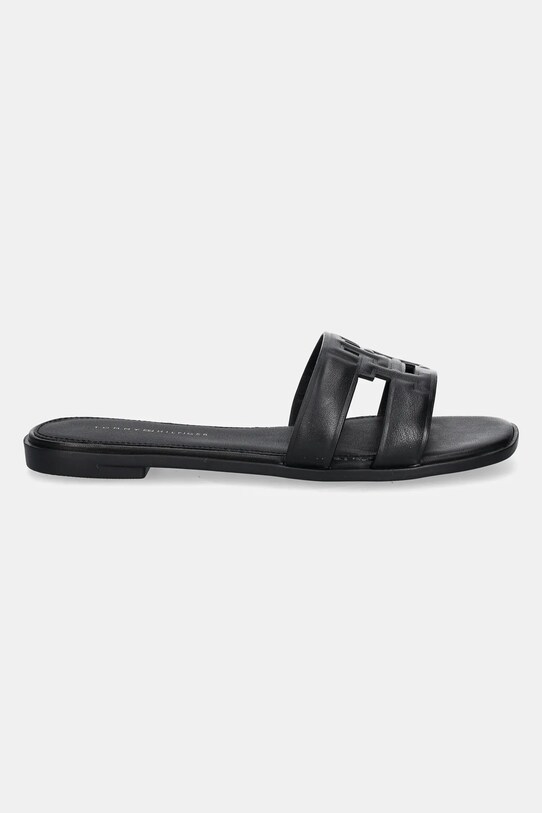 Кожаные шлепанцы Tommy Hilfiger TH LOGO STRAP MULE FW0FW08671 чёрный SS25