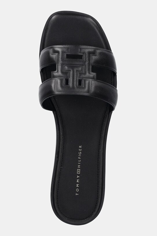 Кожаные шлепанцы Tommy Hilfiger TH LOGO STRAP MULE чёрный FW0FW08671