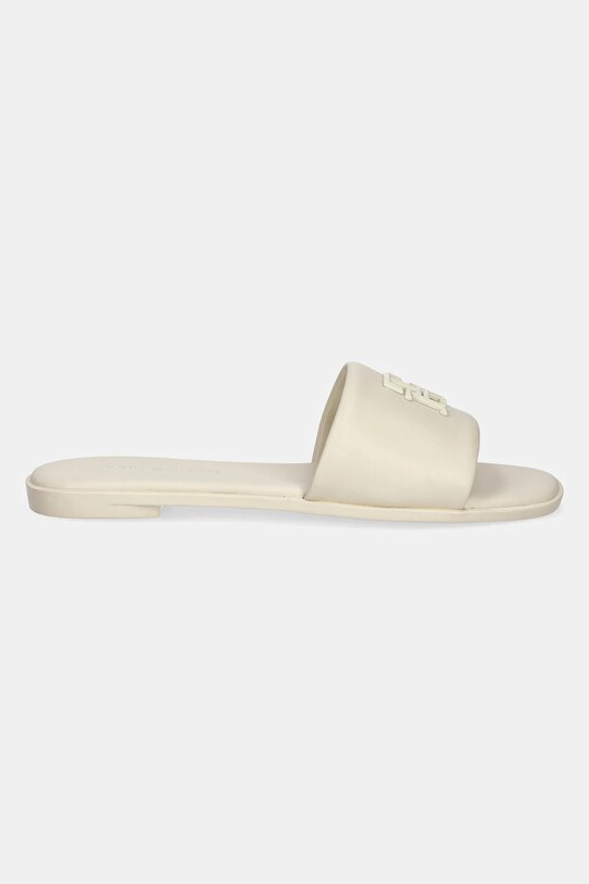 Δερμάτινες παντόφλες Tommy Hilfiger TH LOGO HARDWARE LEATHER MULE FW0FW08806 μπεζ SS25