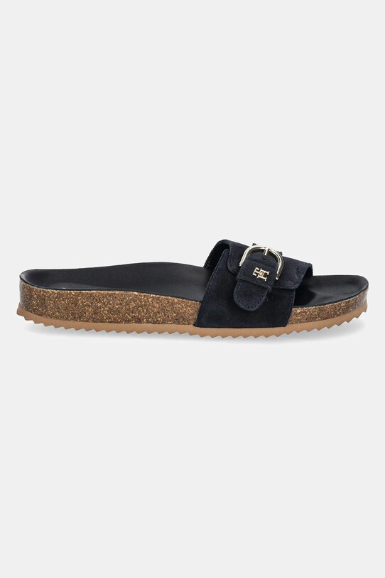 Παντόφλες σουέτ Tommy Hilfiger SOFT SUEDE ADJUSTABLE MULE FW0FW08809 σκούρο μπλε SS25