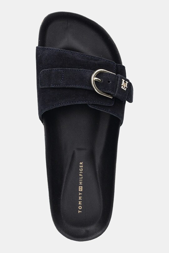 Παντόφλες σουέτ Tommy Hilfiger SOFT SUEDE ADJUSTABLE MULE σκούρο μπλε FW0FW08809