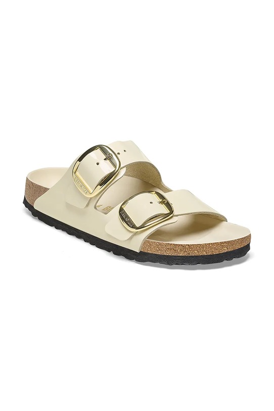 Birkenstock klapki skórzane Arizona Big Buckle 1026173 beżowy SS25