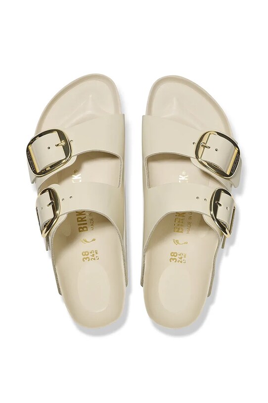 Birkenstock klapki skórzane Arizona Big Buckle 1026173 beżowy