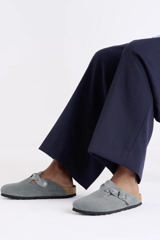 Birkenstock papuci din piele Boston Braided 1029086