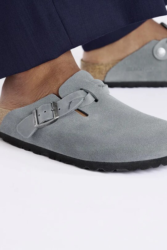 Велурени чехли Birkenstock Boston Braided 1029086