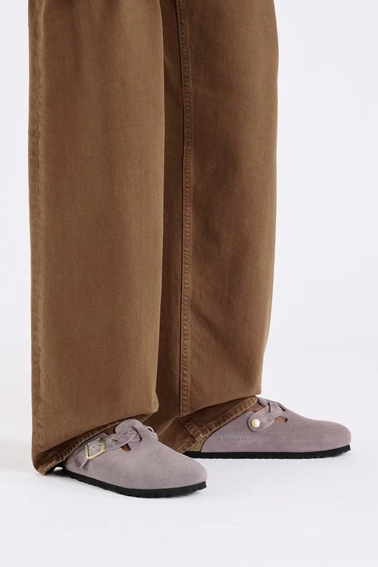 Semišové pantofle Birkenstock Boston Braided 1029122