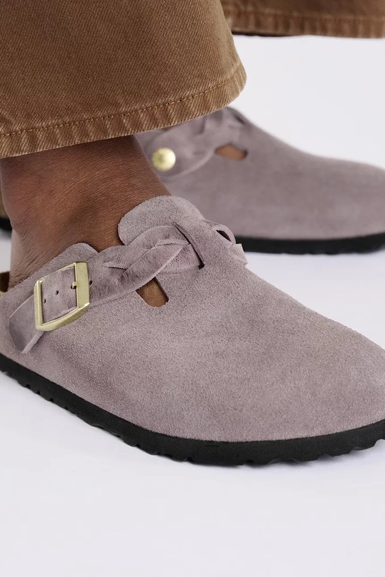 Semišové pantofle Birkenstock Boston Braided 1029122