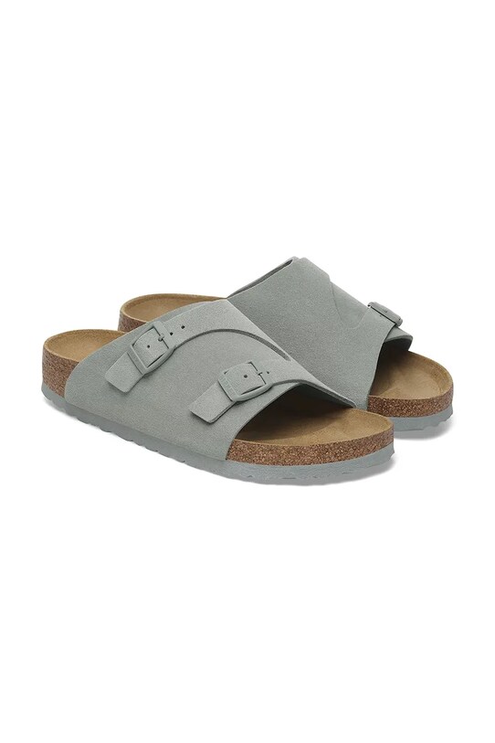Birkenstock klapki zamszowe Zürich niebieski 1029166
