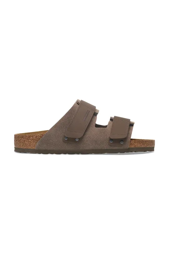 Birkenstock slapi de piele Uji piele întoarsă verde 1029259