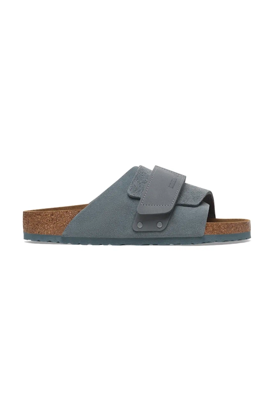 Birkenstock klapki skórzane Kyoto płaski szary 1029157