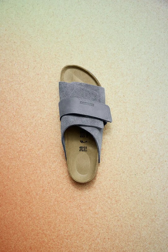 Шкіряні шльопанці Birkenstock Kyoto сірий 1029157