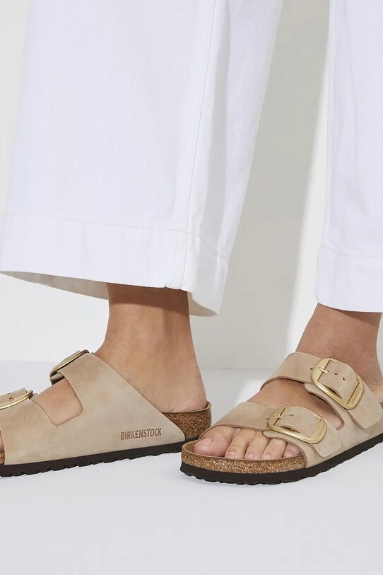 Birkenstock papuci din nubuc Arizona Big Buckle 1023957