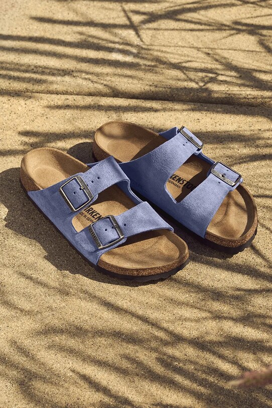 Birkenstock klapki zamszowe Arizona fioletowy 1029218