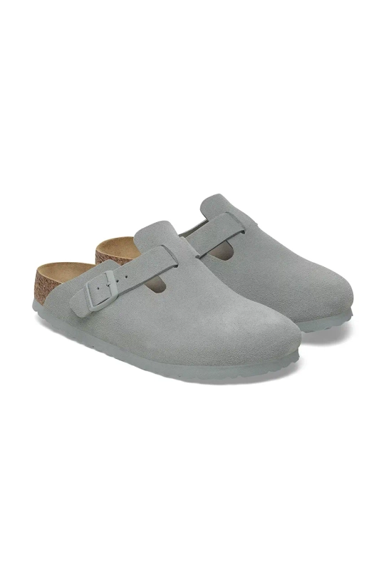 Birkenstock klapki zamszowe Boston niebieski 1029214