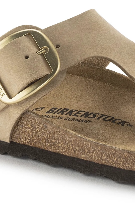 Obuwie Birkenstock japonki nubukowe Gizeh Big Buckle 1023966 beżowy