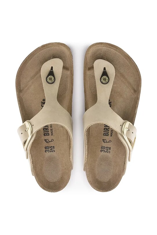 Σαγιονάρες nubuck Birkenstock Gizeh Big Buckle 1024007 μπεζ