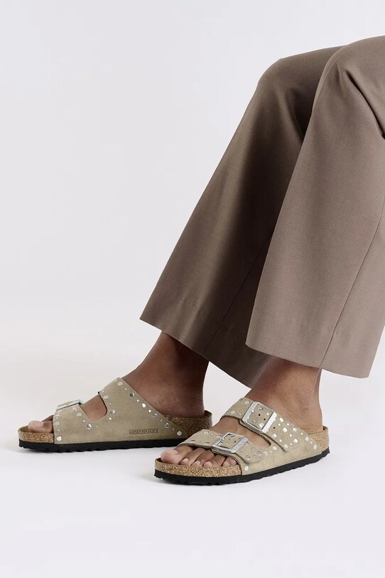 Birkenstock papuci din piele Arizona Rivet 1029390