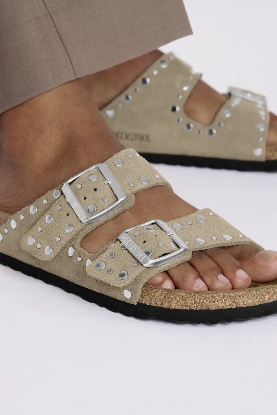 Natikače od brušene kože Birkenstock Arizona Rivet 1029390