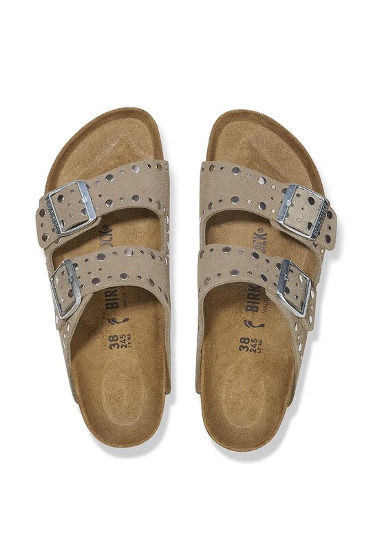 Birkenstock papuci din piele Arizona Rivet 1029390 maro