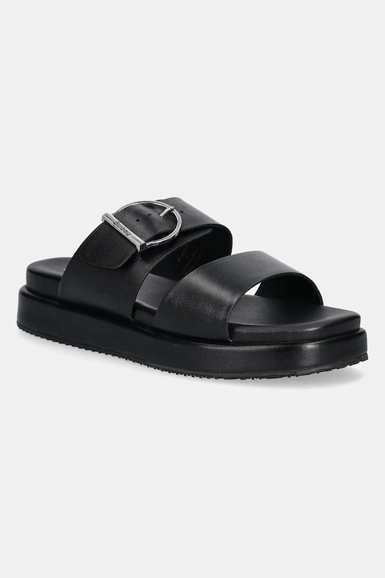 Δερμάτινες παντόφλες Barbour Adele ίσια πλατφόρμα μαύρο LFO0761BK51