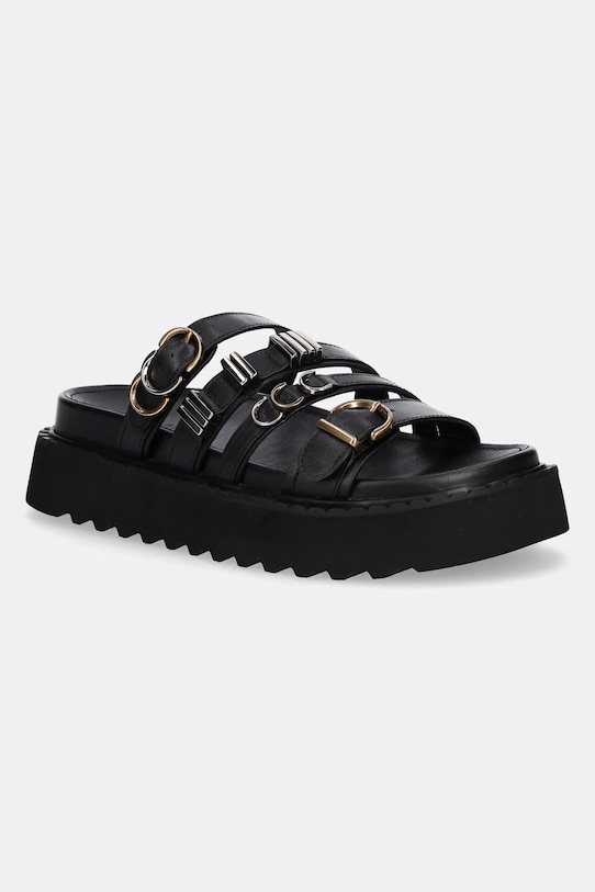 Кожаные шлепанцы Pinko Kate платформа чёрный SD0291.P001.Z99