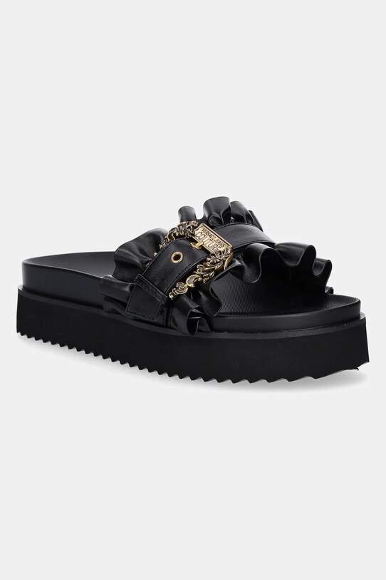 Šľapky Versace Jeans Couture imitácia kože čierna 78VA3SM5.71570.899