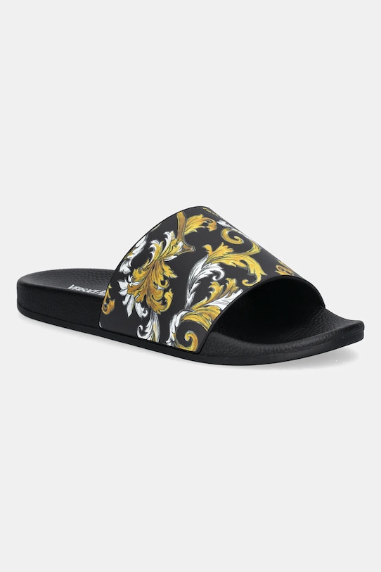 Παντόφλες Versace Jeans Couture φλατ μαύρο 78VA3SQ3.ZS365.G89