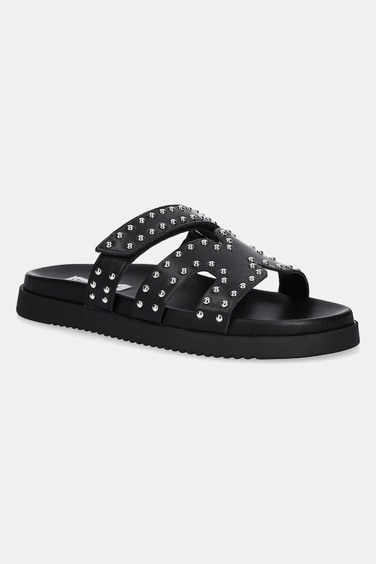 Δερμάτινες παντόφλες Steve Madden Missile-S φλατ μαύρο SM11003772.032