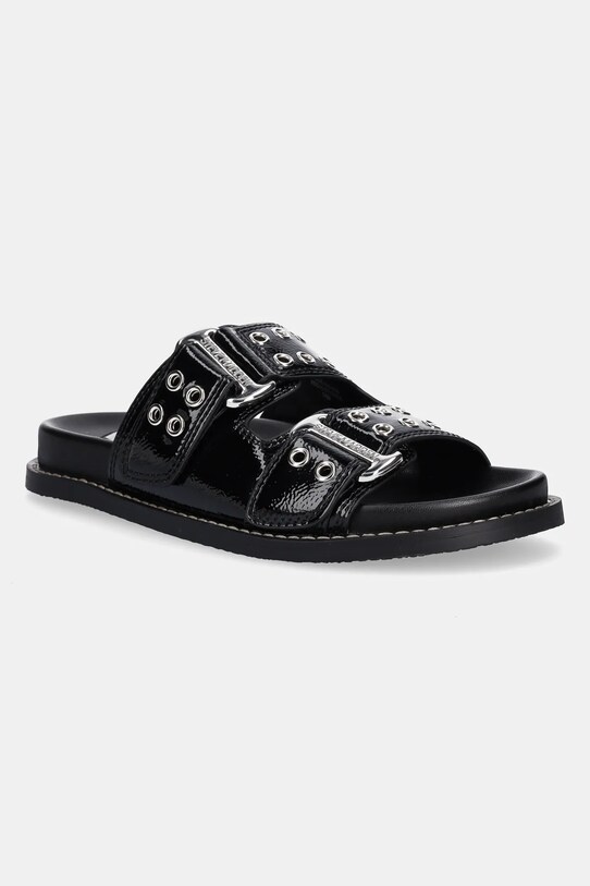 Παντόφλες Steve Madden Agent απομίμηση λείου δέρματος μαύρο SM11003678.BK1