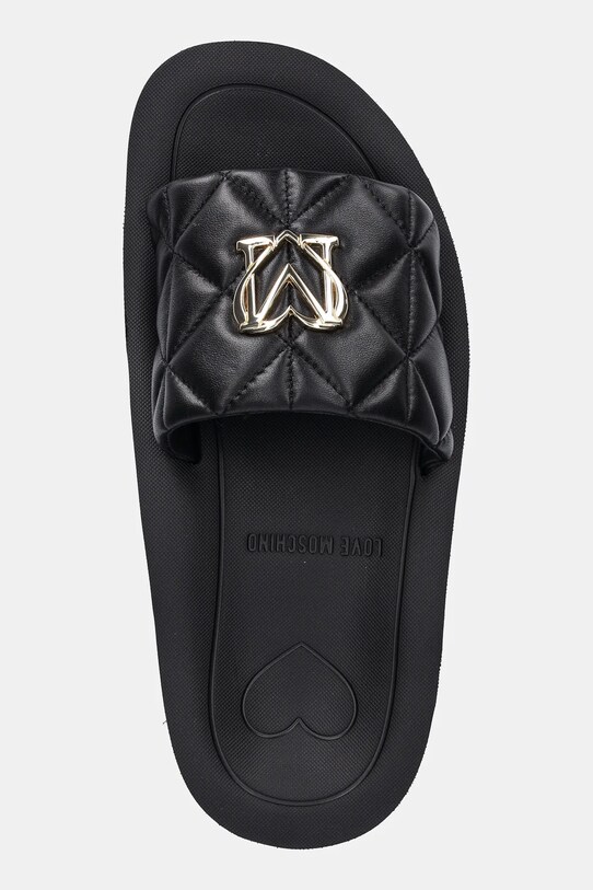 Love Moschino slapi de piele negru JA28014I1MIE0000
