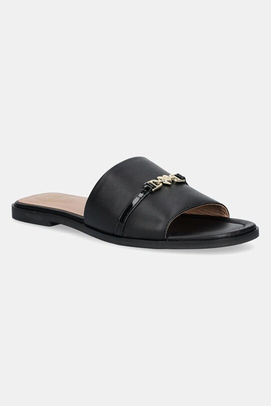 Love Moschino slapi de piele piele negru JA28082G1MIA400A