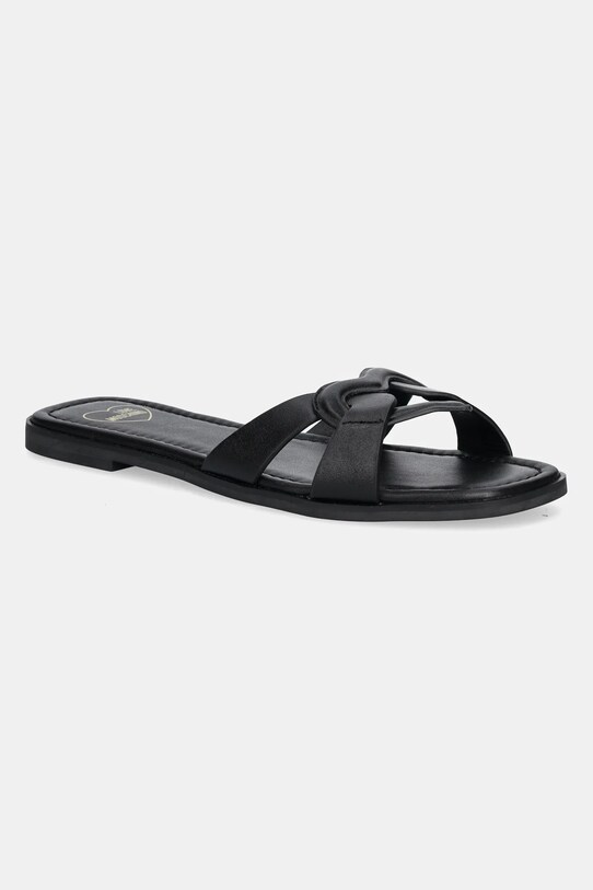 Love Moschino bőr papucs nappa bőr fekete JA28092G1MIA0000