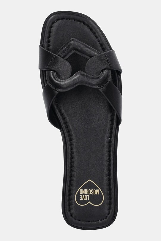 Love Moschino bőr papucs fekete JA28092G1MIA0000