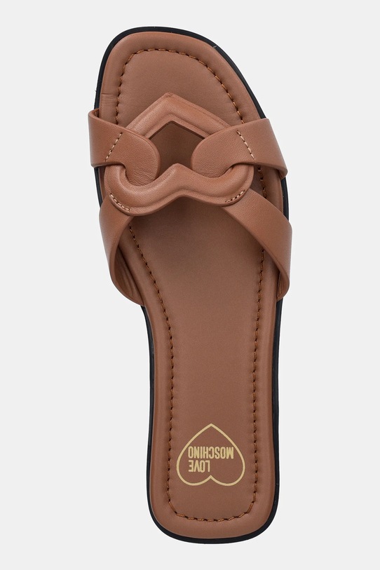 Kožené šľapky Love Moschino hnedá JA28092G1MIA0201