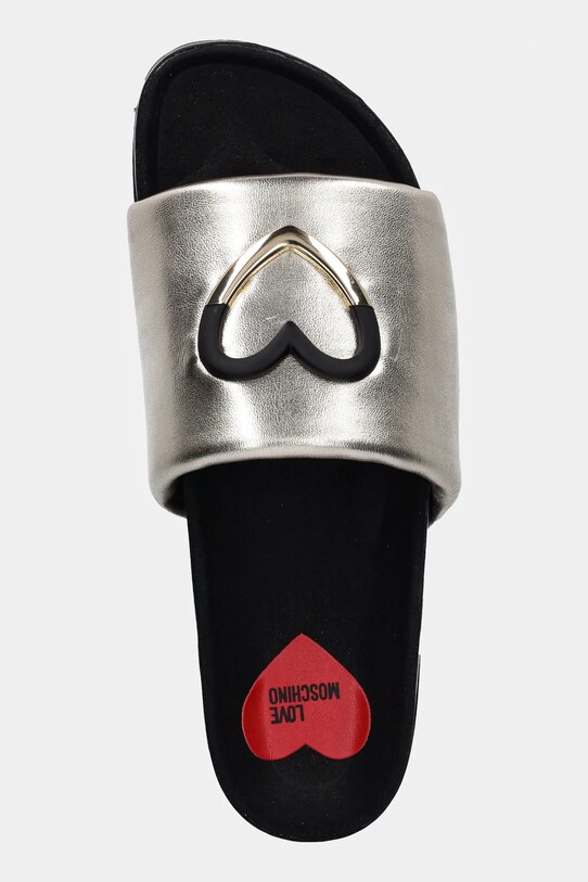 Kožené šľapky Love Moschino zlatá JA28283G1MIF0900
