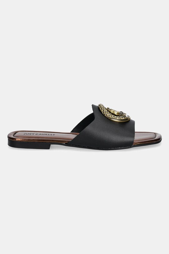 Just Cavalli șlapi de piele 78RA3S92ZPB20899 negru SS25
