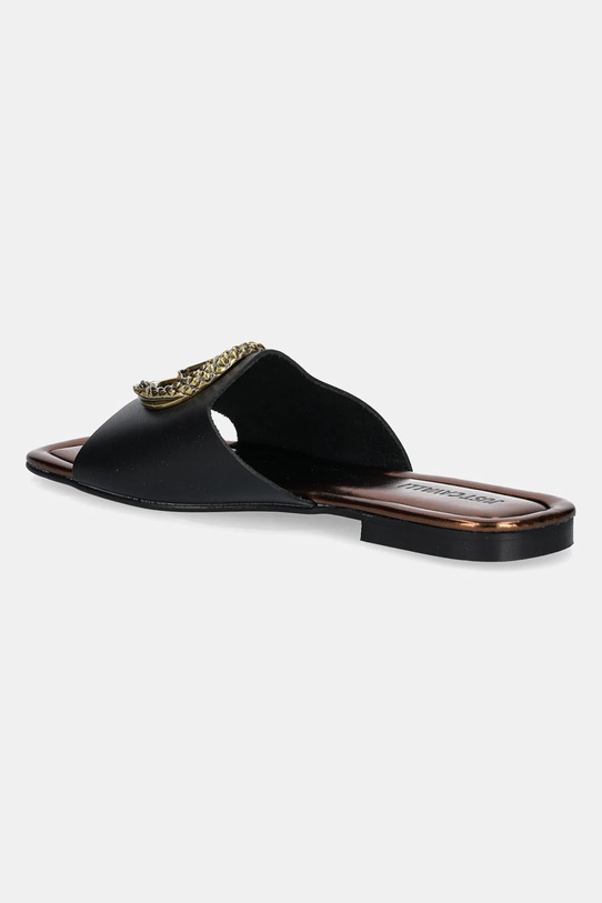 Încălțăminte Just Cavalli șlapi de piele 78RA3S92ZPB20899 negru