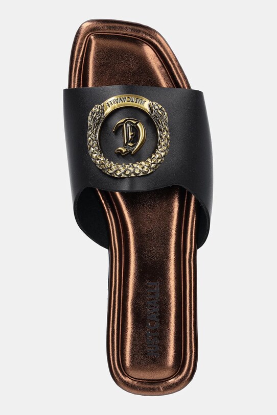 Just Cavalli șlapi de piele negru 78RA3S92ZPB20899
