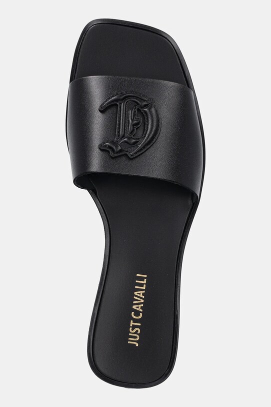 Just Cavalli bőr papucs fekete 78RA3S93ZPB20899