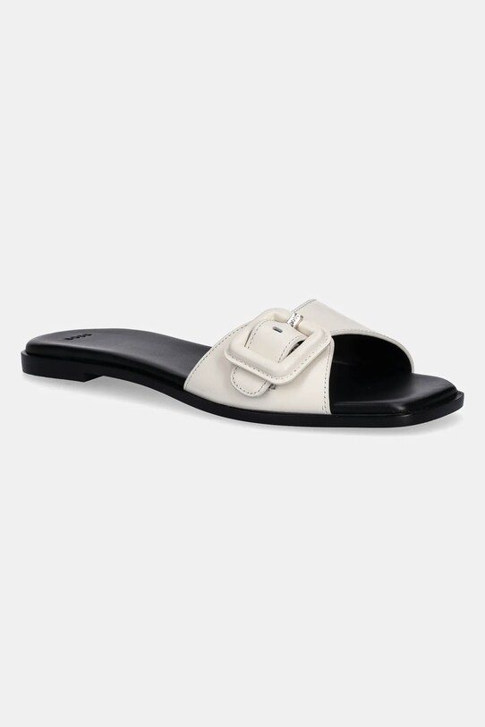 BOSS papuci de piele Charlize piele bej 50542200.118
