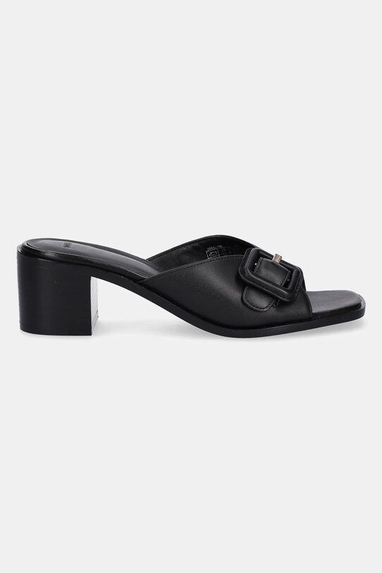 BOSS papuci de piele Charlize 50542206.001 negru SS25
