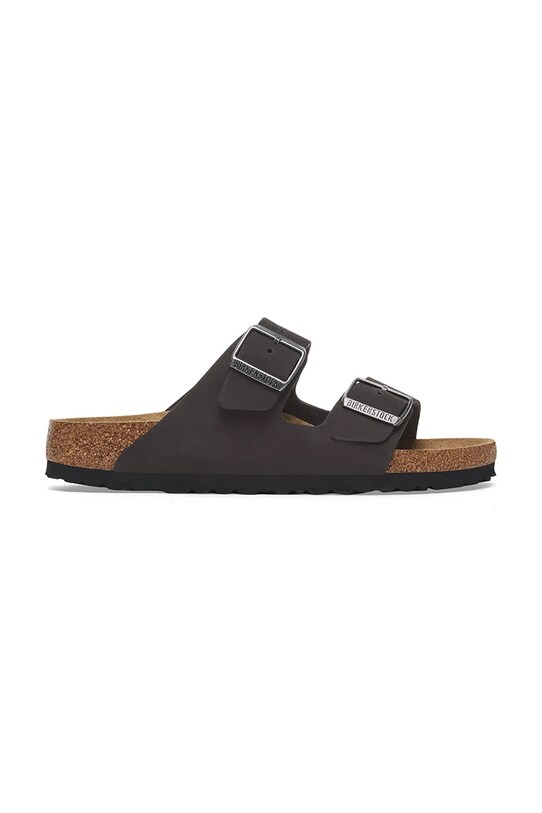 Шльопанці з нубуку Birkenstock Arizona SFB без підборів чорний 1019011